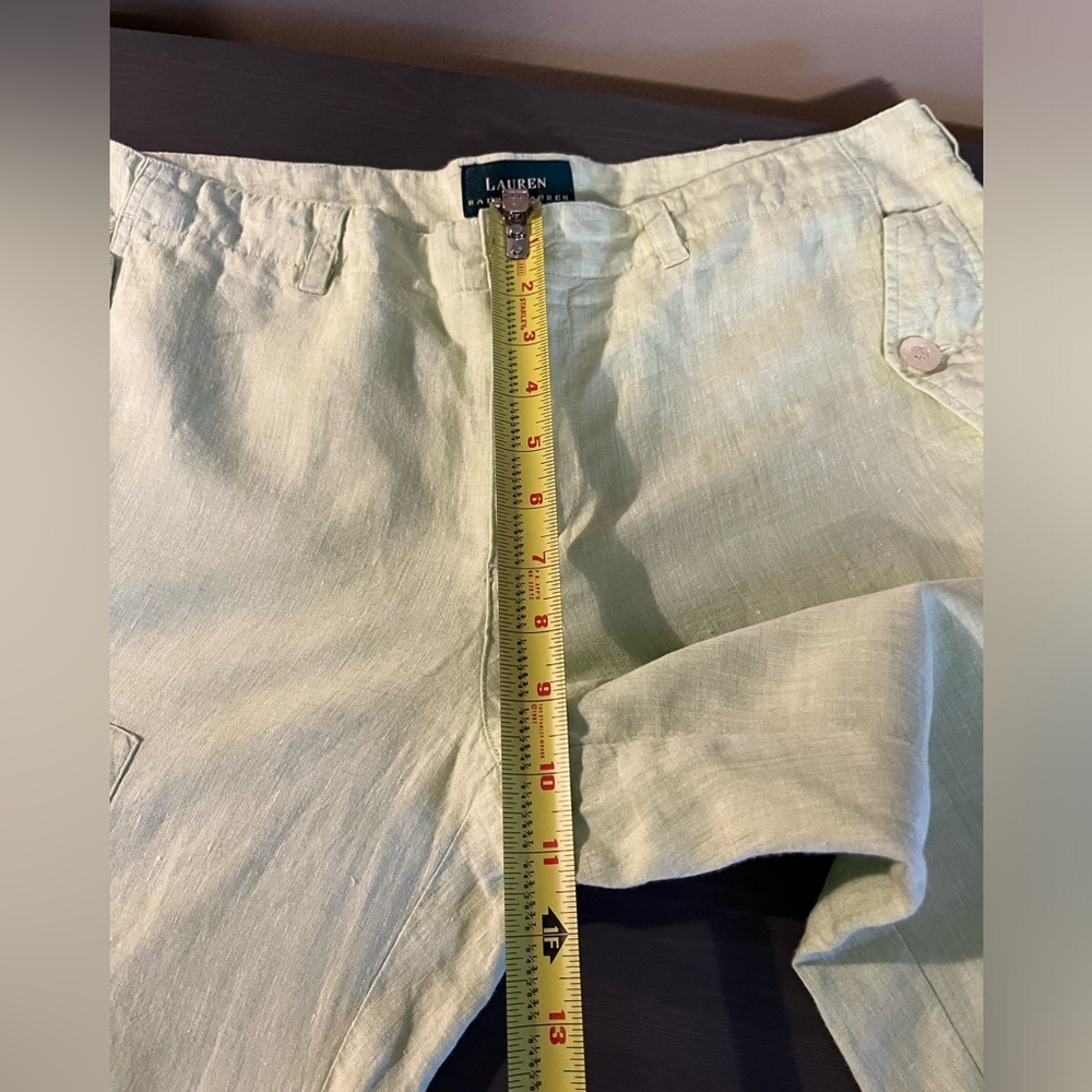Lauren Ralph Lauren Neon Linen Cargo Jogger Pants - Picture 7 of 8